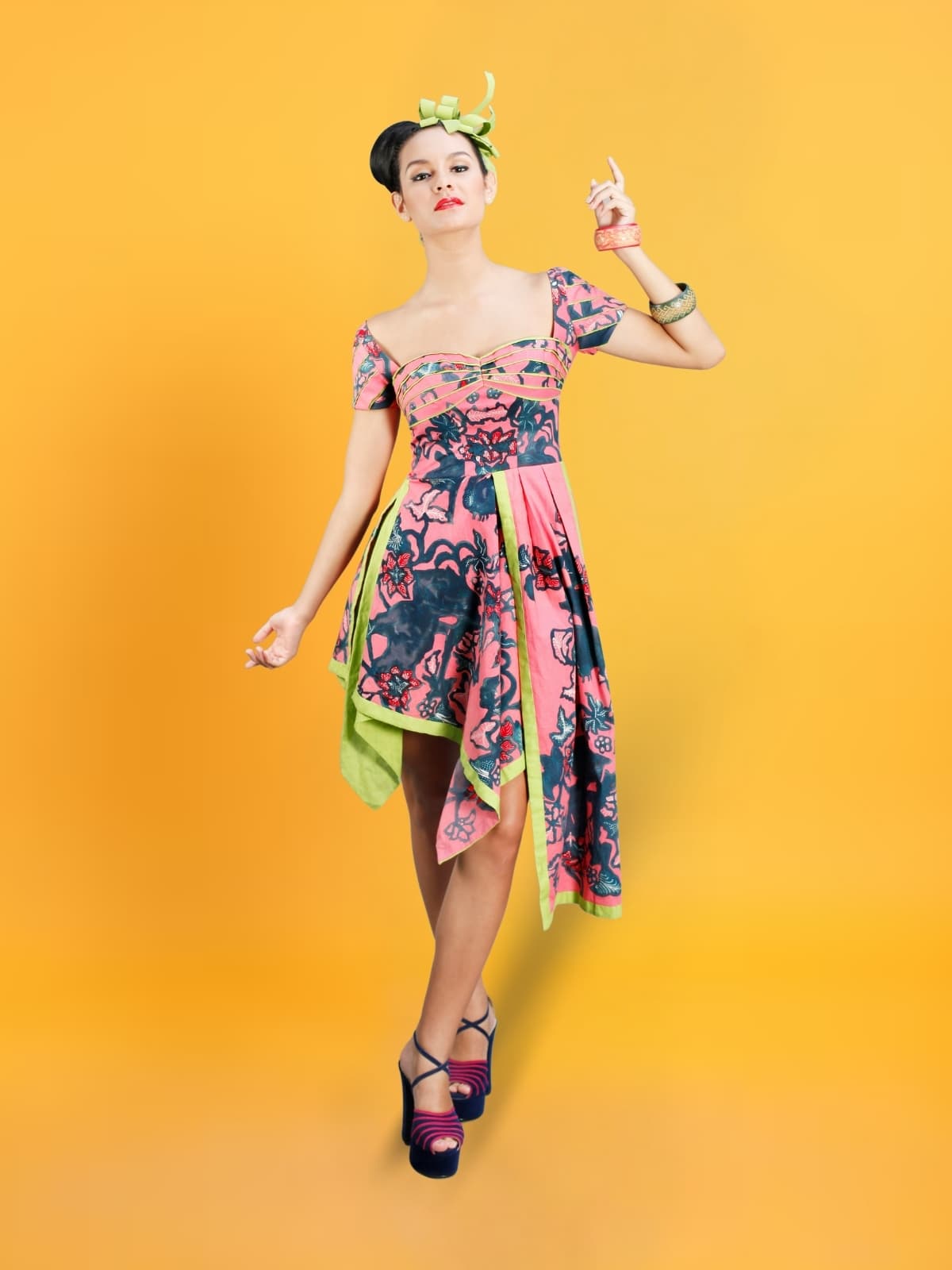 Vibrant Asymmetrical Party Dress 1