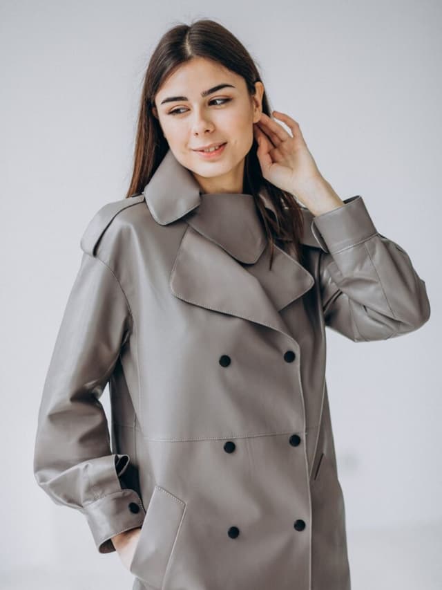 Classic Taupe Double-Breasted Trench Coat