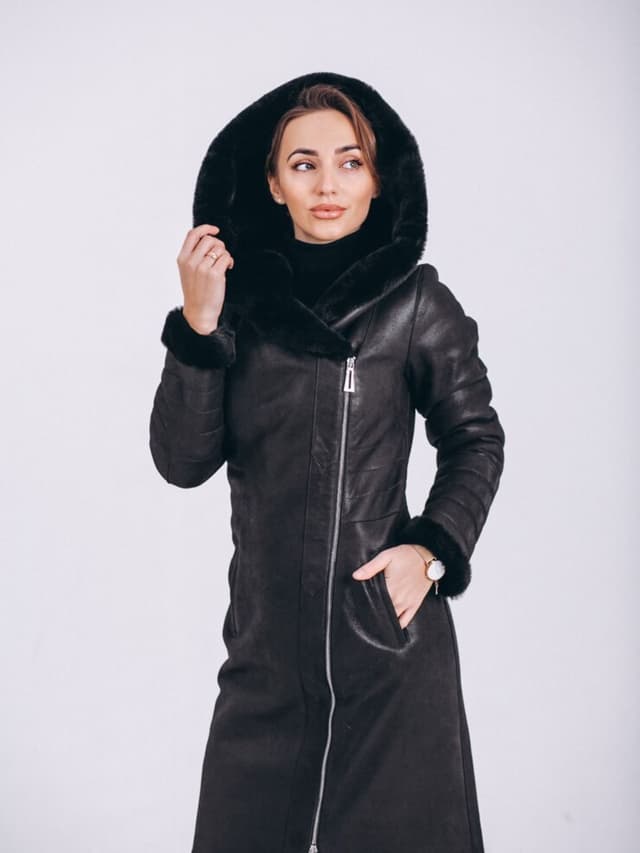 Luxe Black Fur-Lined Coat